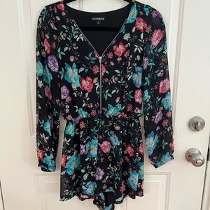 Express Black Floral Romper